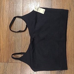 Superchill Seamless Ribbed Bra Top - Black, Medium